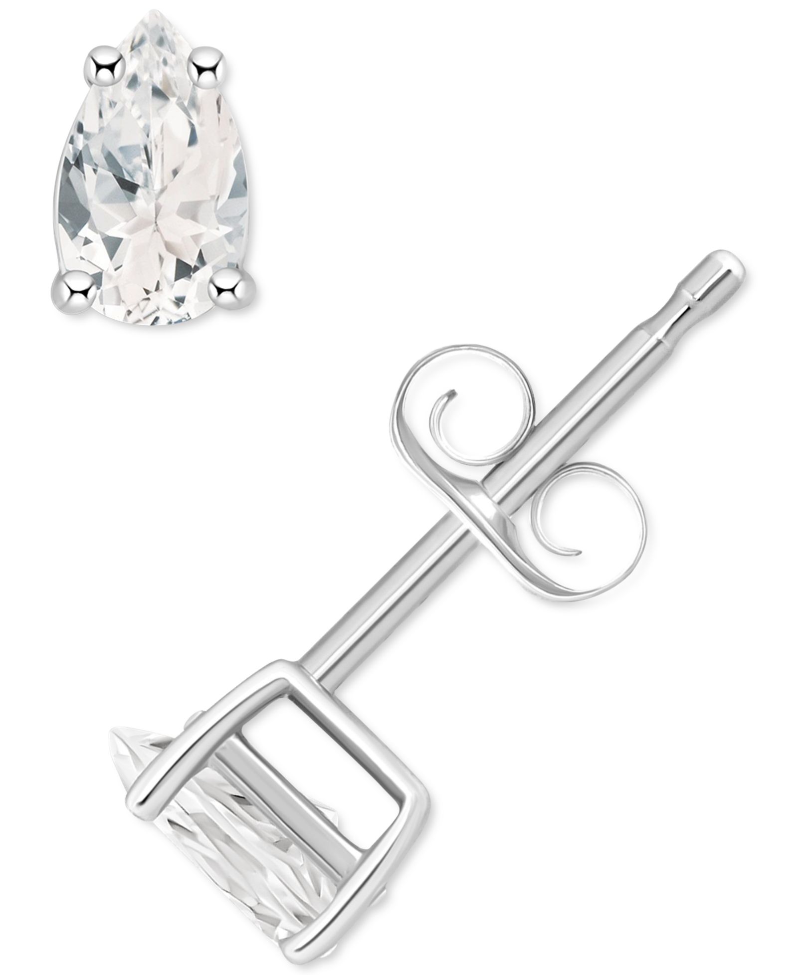 Серьги-гвоздики White Topaz Pear в 14k Gold (1/2 ct. t.w.)