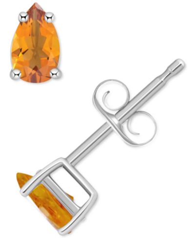 Серьги-гвоздики Citrine Pear (3/8 ct. t.w.) в 14k Gold
