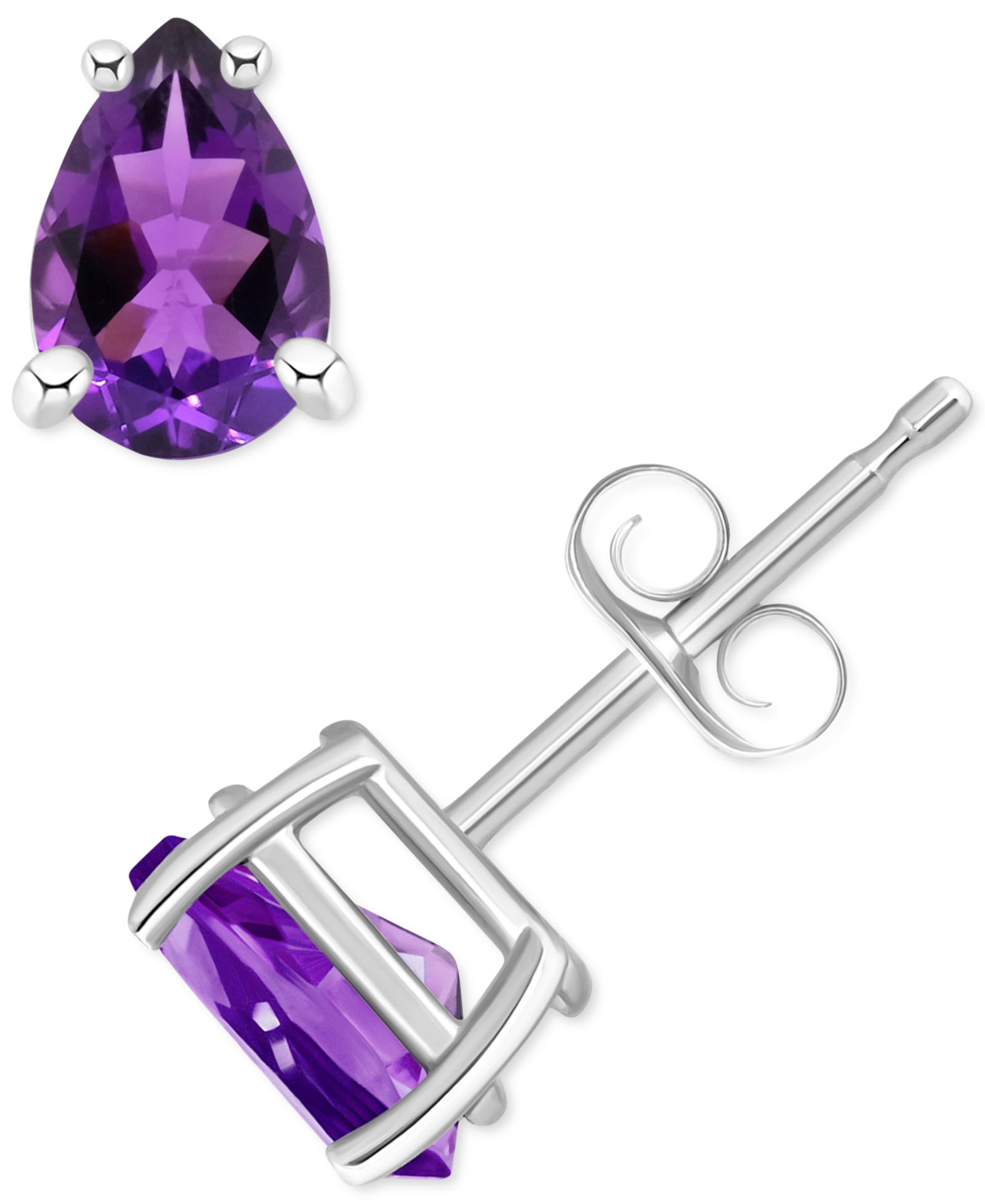 Серьги-гвоздики Amethyst Pear (3/4 ct. t.w.) в 14k Gold