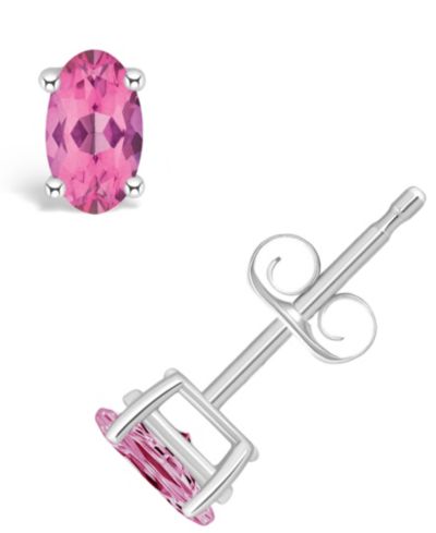 Серьги-гвоздики Pink Topaz (1/2 ct. t.w.) 14K White Gold или 14K Yellow Gold