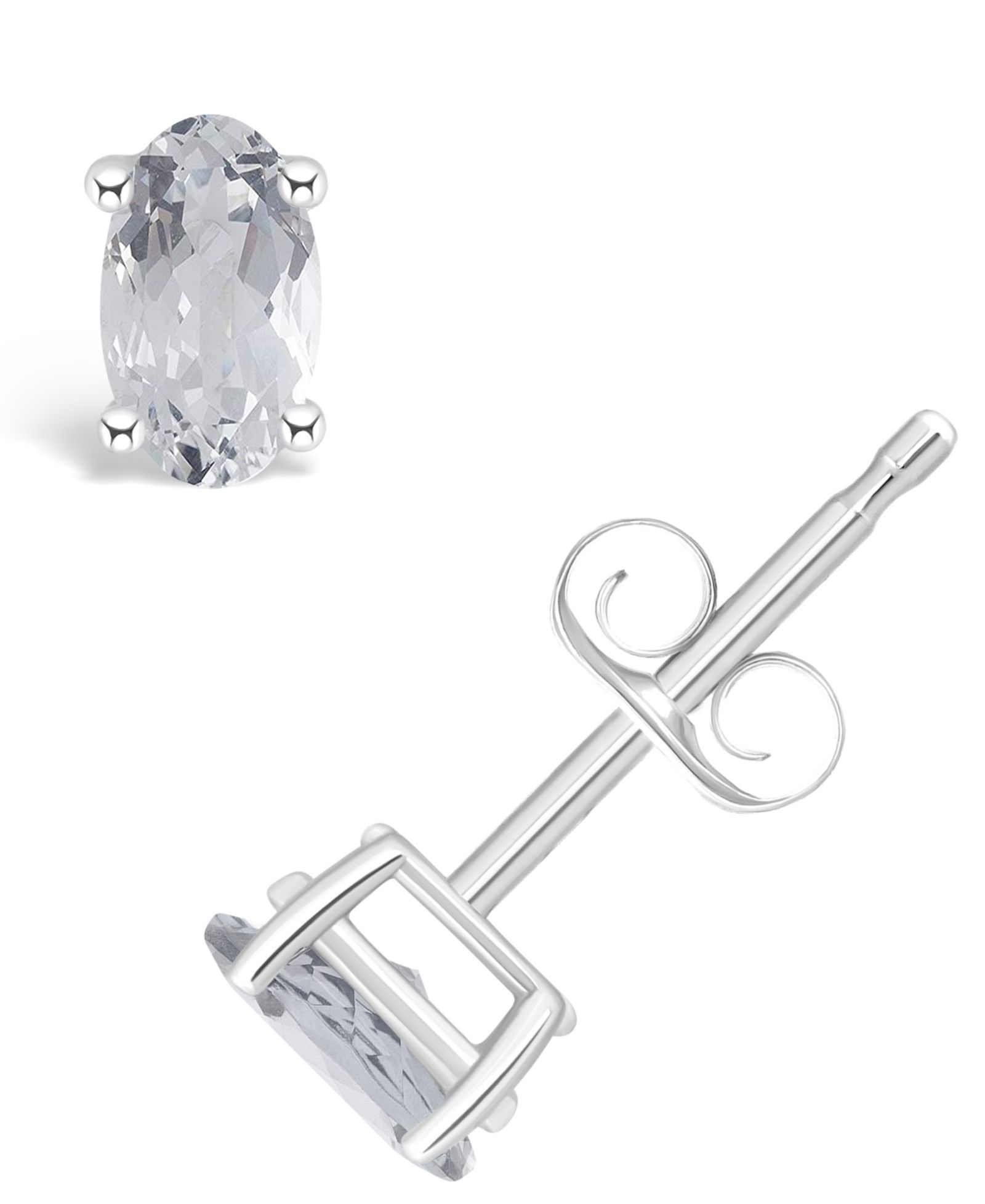 Серьги-гвоздики с белым топазом (1/2 ct. t.w.) в белом или желтом золоте 14K