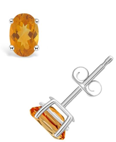 Серьги-гвоздики с цитрином (7/8 ct. t.w.) в 14K желтом или белом золоте