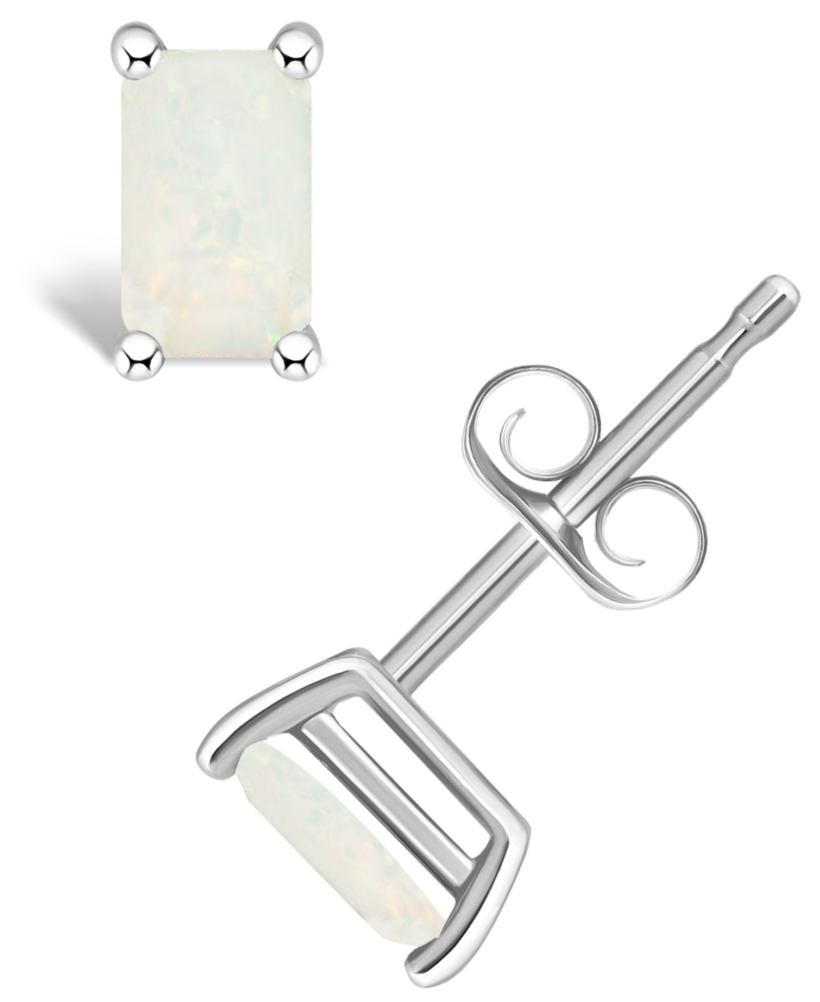 Серьги-гвоздики Opal (1/3 ct. t.w.) в 14K White Gold