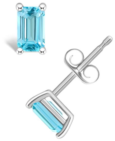 Серьги-гвоздики Blue Topaz (3/4 ct. t.w.) в 14K Yellow Gold или 14k White Gold