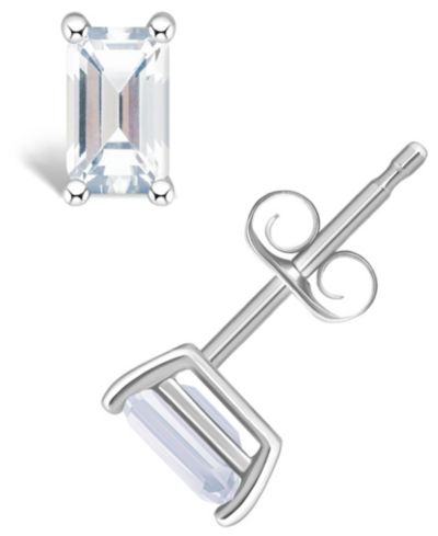 Серьги-гвоздики Macy's White Topaz в 14K Yellow Gold или 14K White Gold