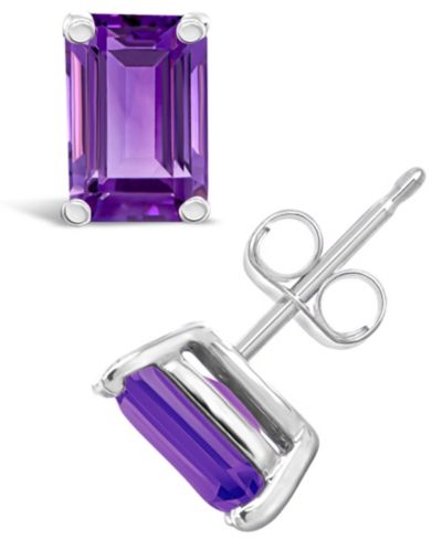 Серьги-гвоздики Amethyst (1-1/10 ct. t.w.) in 14K Yellow Gold or 14K White Gold