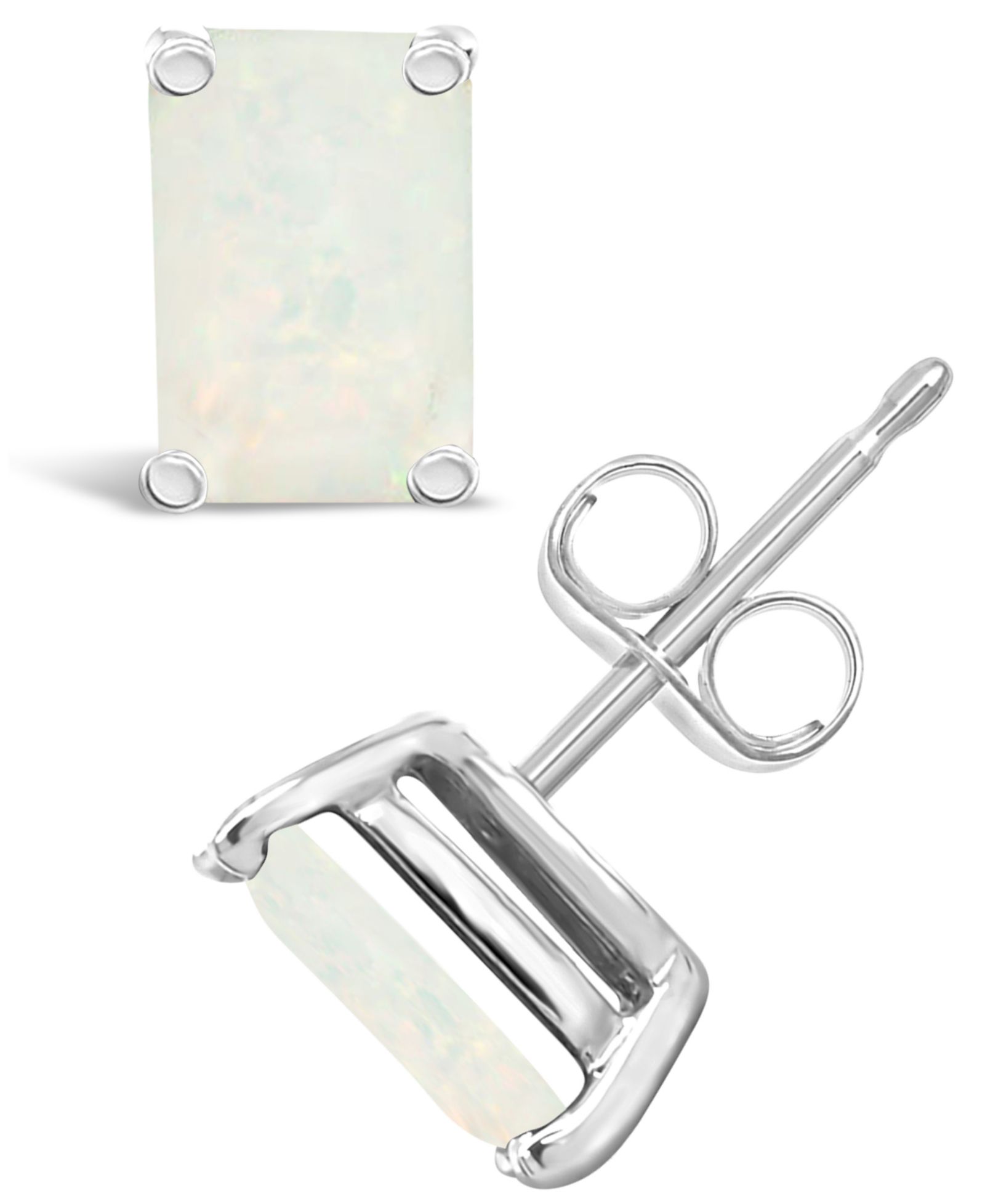 Opal (5/8 ct. t.w.) Stud Earrings in 14K Yellow Gold or 14K White Gold