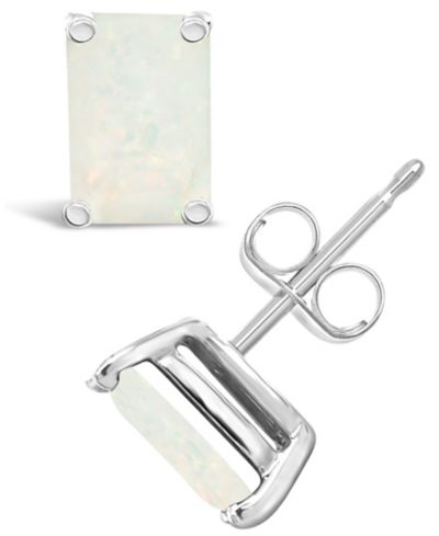 Opal (5/8 ct. t.w.) Stud Earrings in 14K Yellow Gold or 14K White Gold