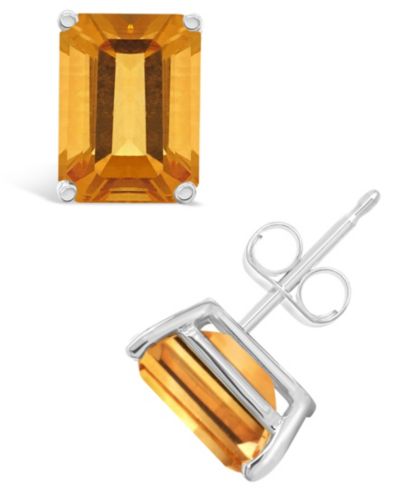 Серьги-гвоздики с цитрином (3-1/5 ct. t.w.) в 14K Yellow Gold или 14K White Gold