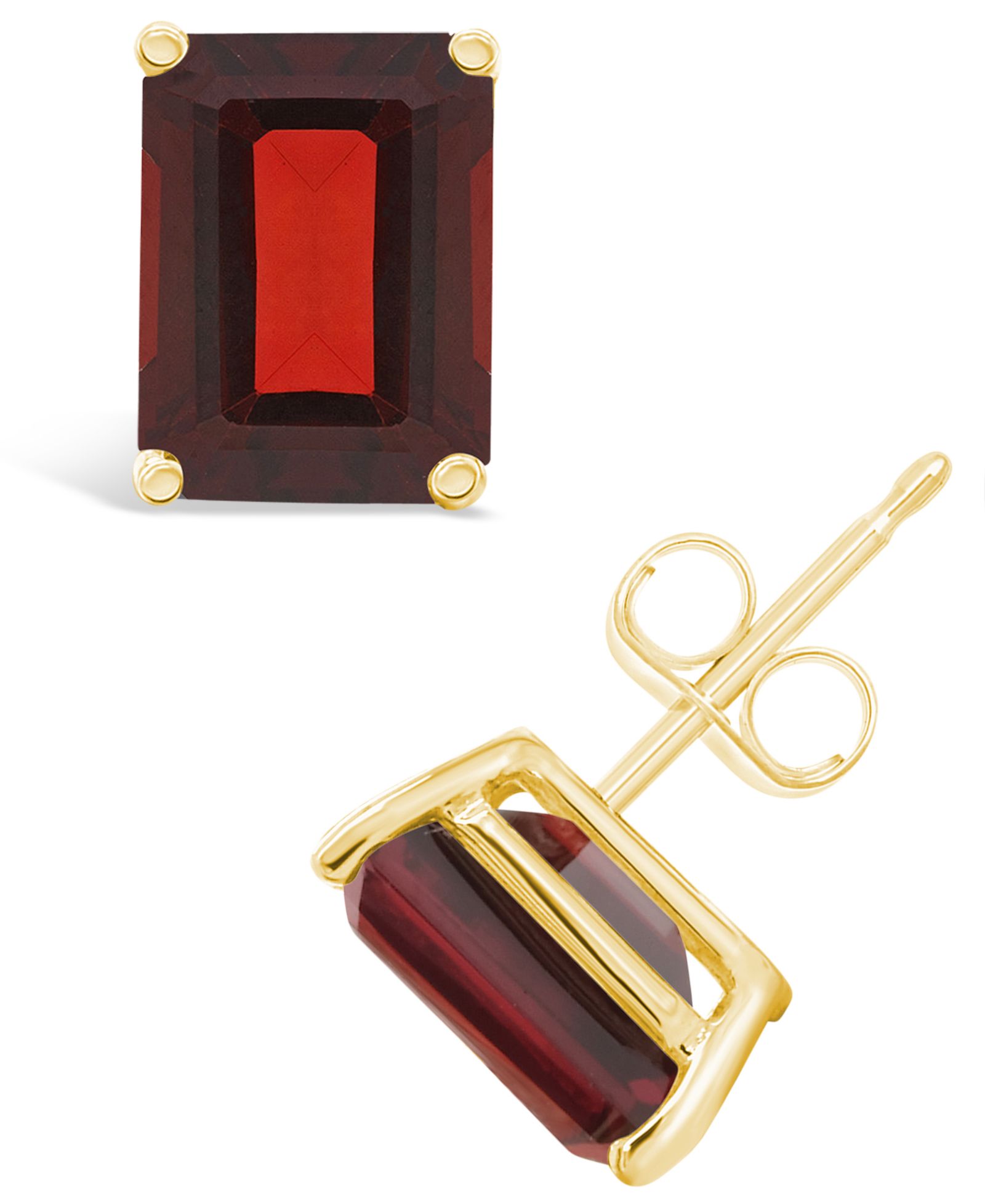 Garnet (3-7/8 ct. t.w.) Stud Earrings in 14K Yellow Gold or 14K White Gold