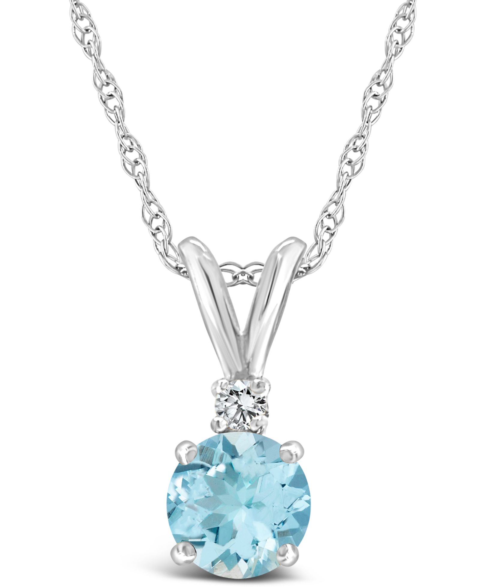 Подвеска с акцентом из аквамарина (1/2 ct. t.w.) и бриллиантов, 14K Yellow Gold или 14K White Gold
