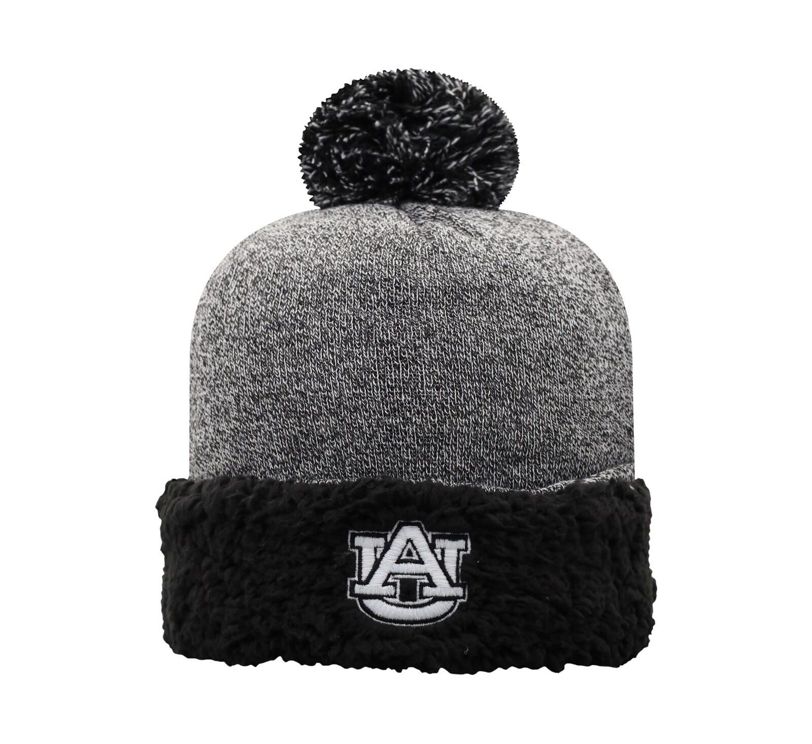 Женская вязаная шапка Top of the World Auburn Tigers с помпоном, черная