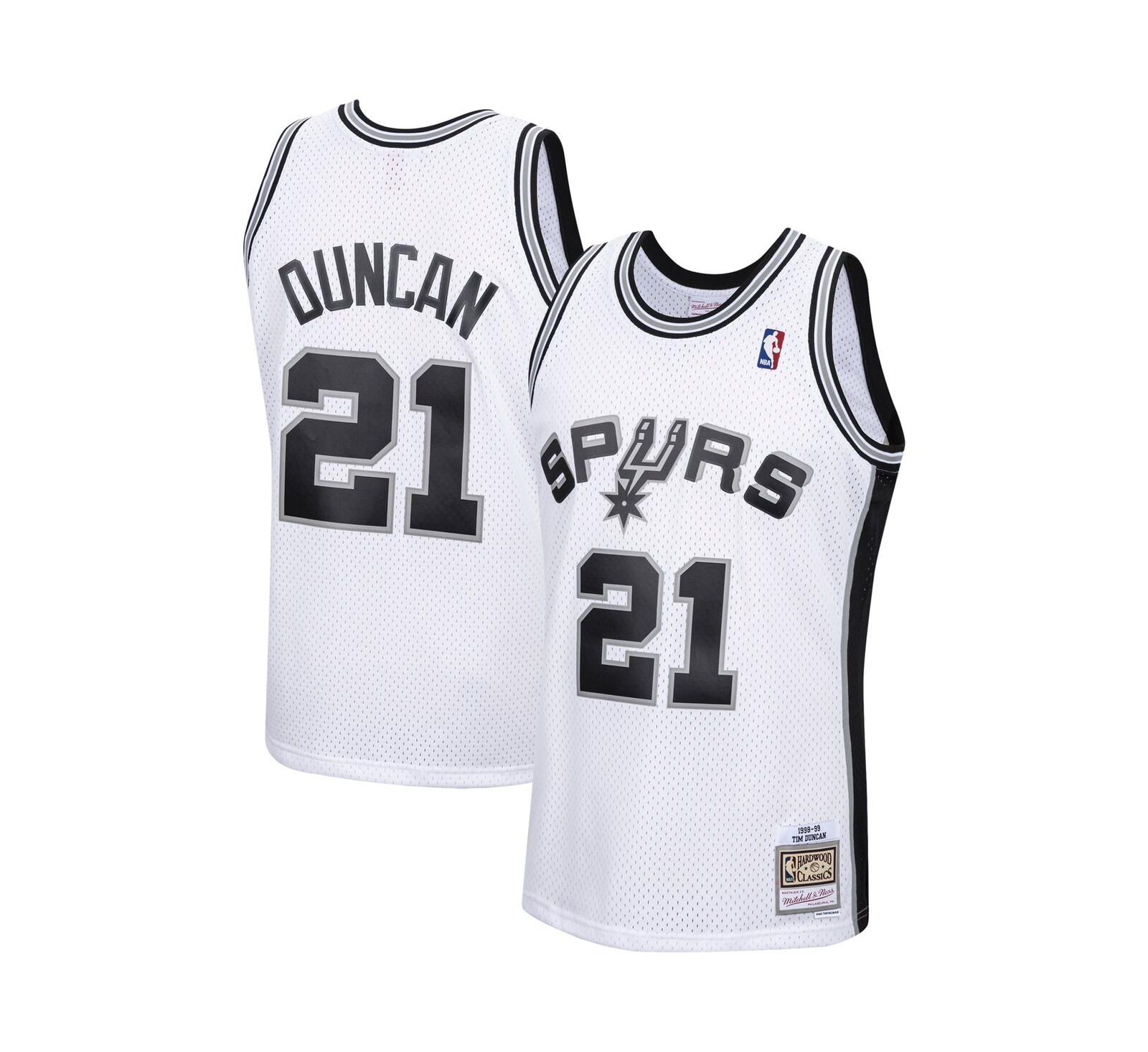 Мужская джерси Mitchell & Ness Tim Duncan San Antonio Spurs 1998-99 Hardwood Classics Swingman белая