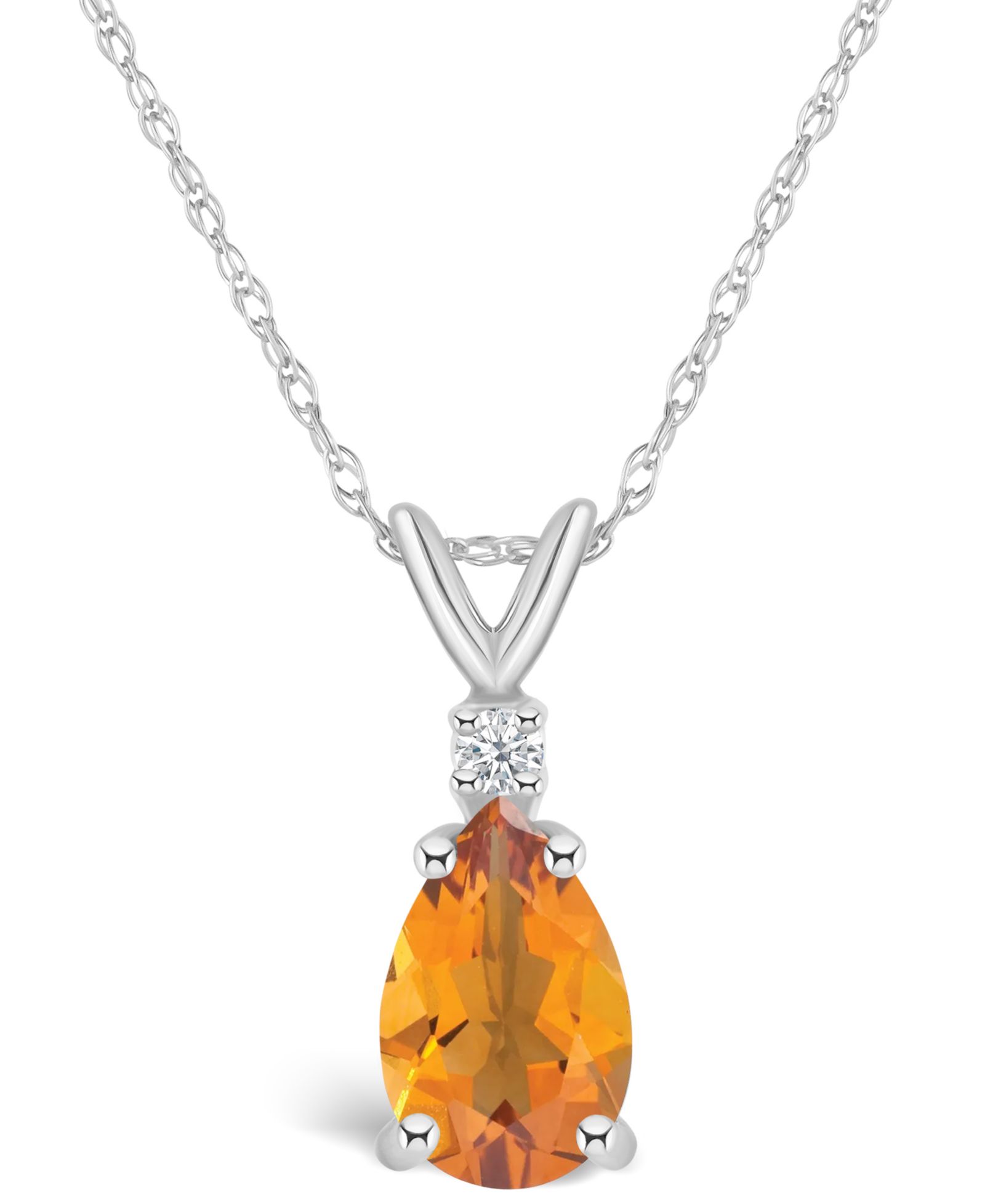Подвеска Citrine (1 ct. t.w.) и Diamond Accent в 14K Yellow Gold или 14k White Gold