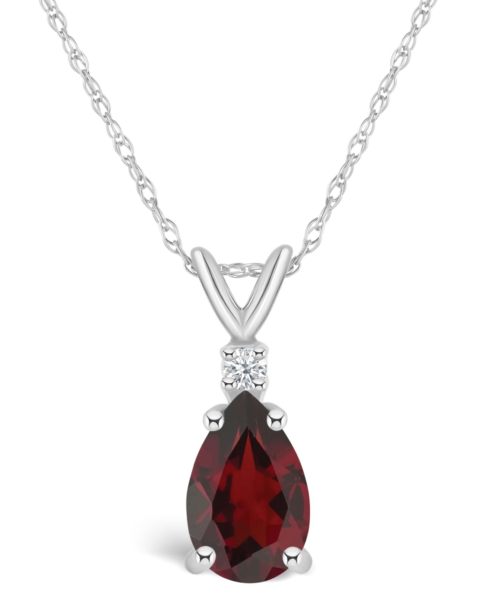 Подвеска с гранатом (1-1/5 ct. t.w.) и бриллиантовым акцентом из 14K желтого или 14K белого золота
