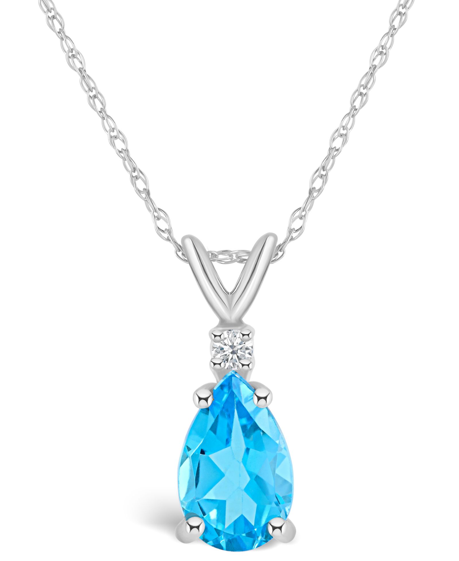 Подвеска MIA Blue Topaz и Diamond в золоте 14K