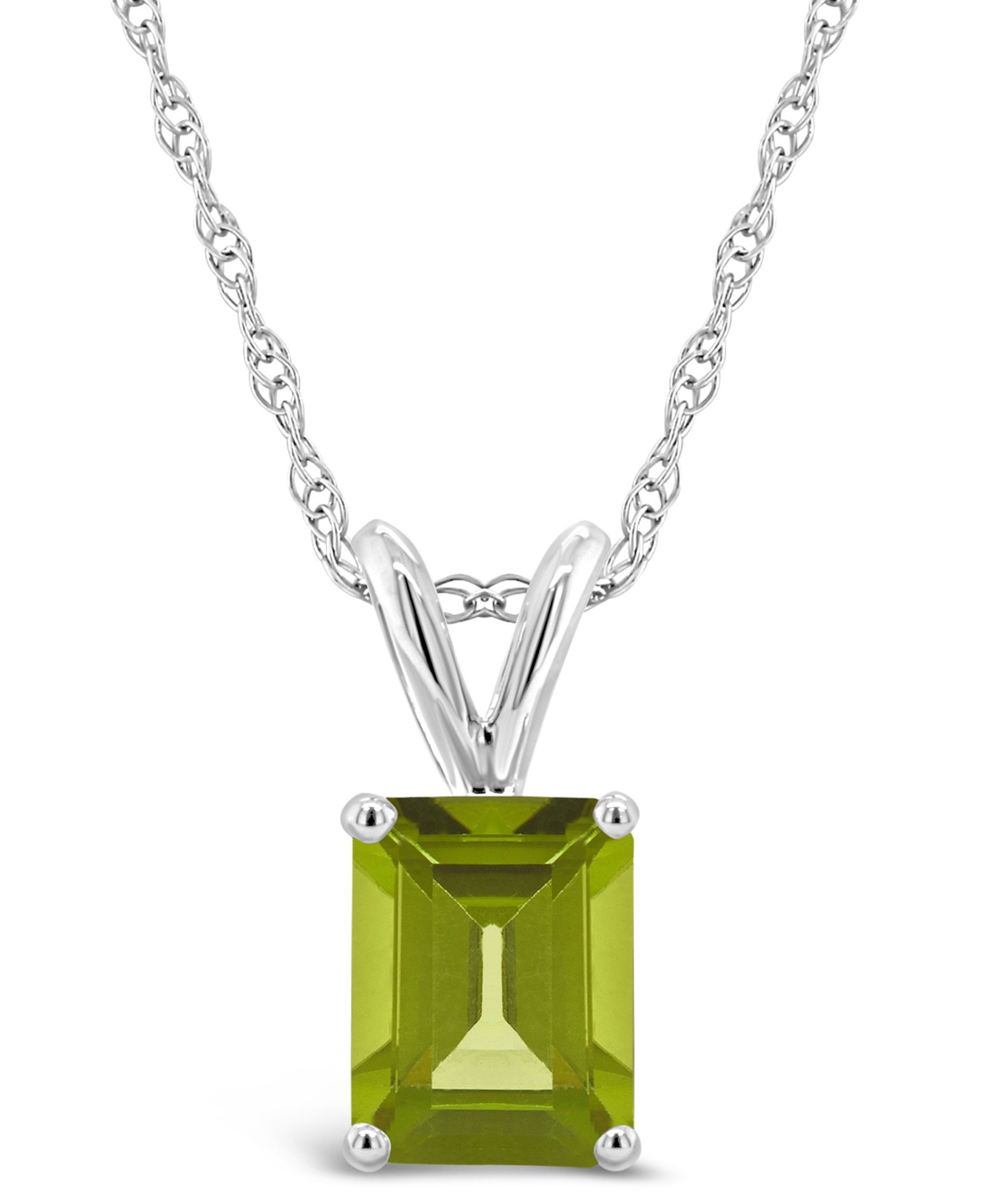Ожерелье-подвеска с перидотом (1-3/4 ct.t.w) в 14K белом золоте