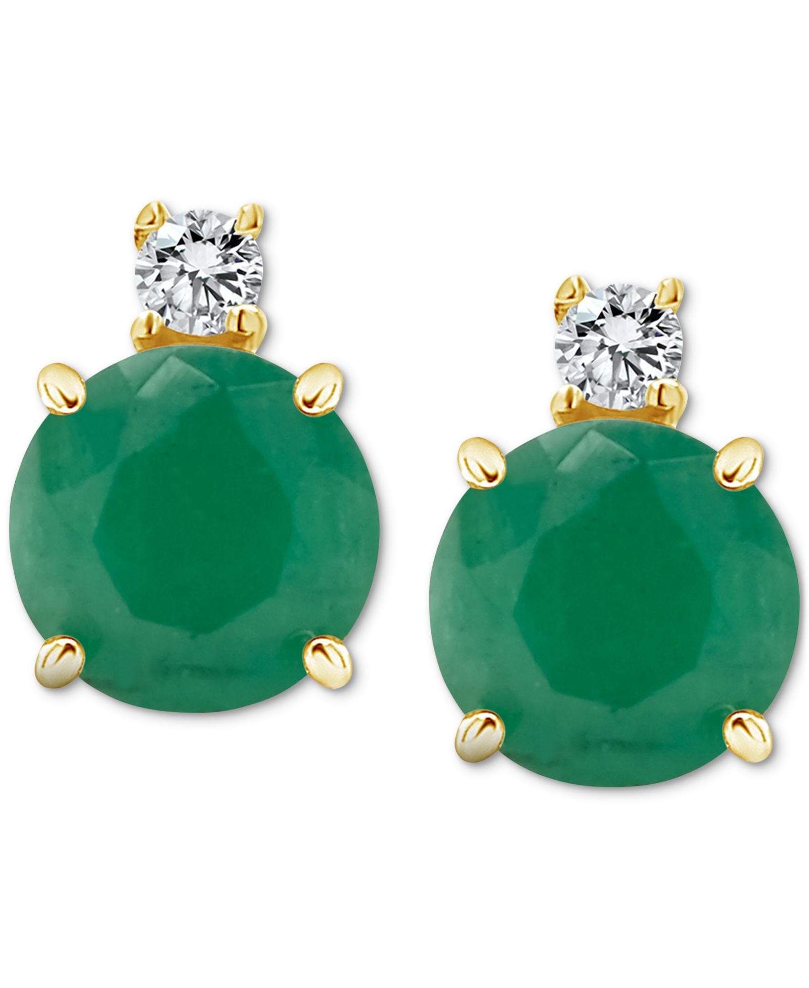 Ruby (1-1/3 ct. t.w.) & Diamond Accent Stud Earrings in 14k Gold (Also in Emerald & Sapphire)