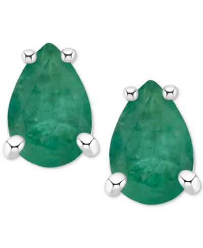 Sapphire Stud Earrings (1 ct. t.w.) in 14k White Gold (Also in Ruby & Emerald)