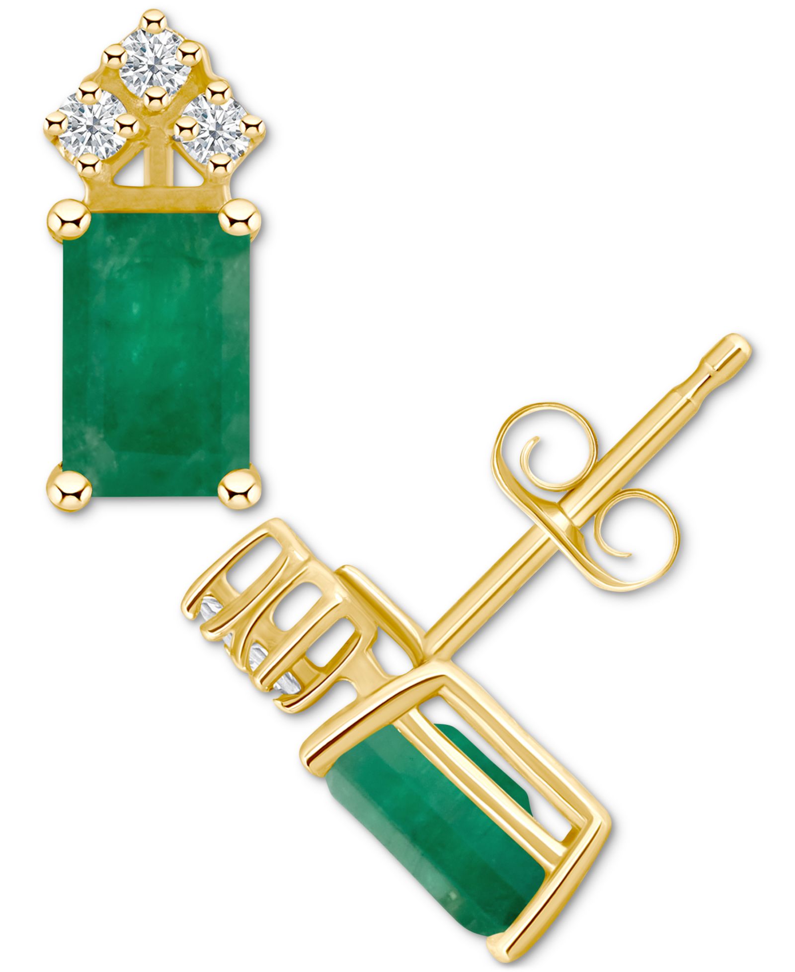 Серьги-гвоздики Ruby & Diamond в золоте 14k