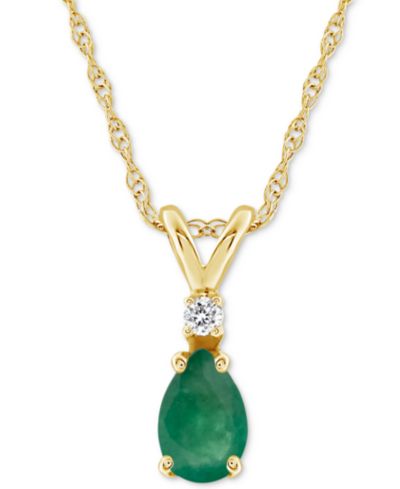 Подвеска EFFY® с сапфиром (1 ct. t.w.) и бриллиантами в золоте 14k