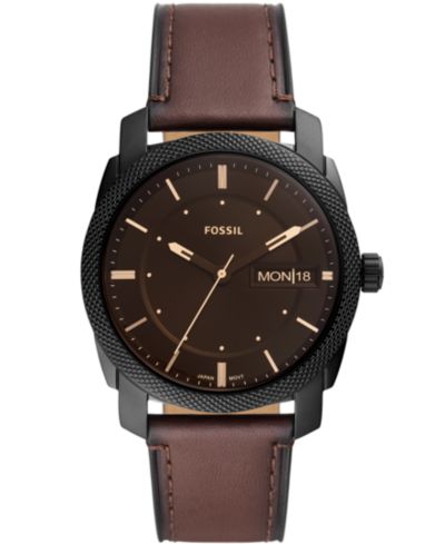 Мужские часы Fossil Machine Brown Leather Strap, 42mm