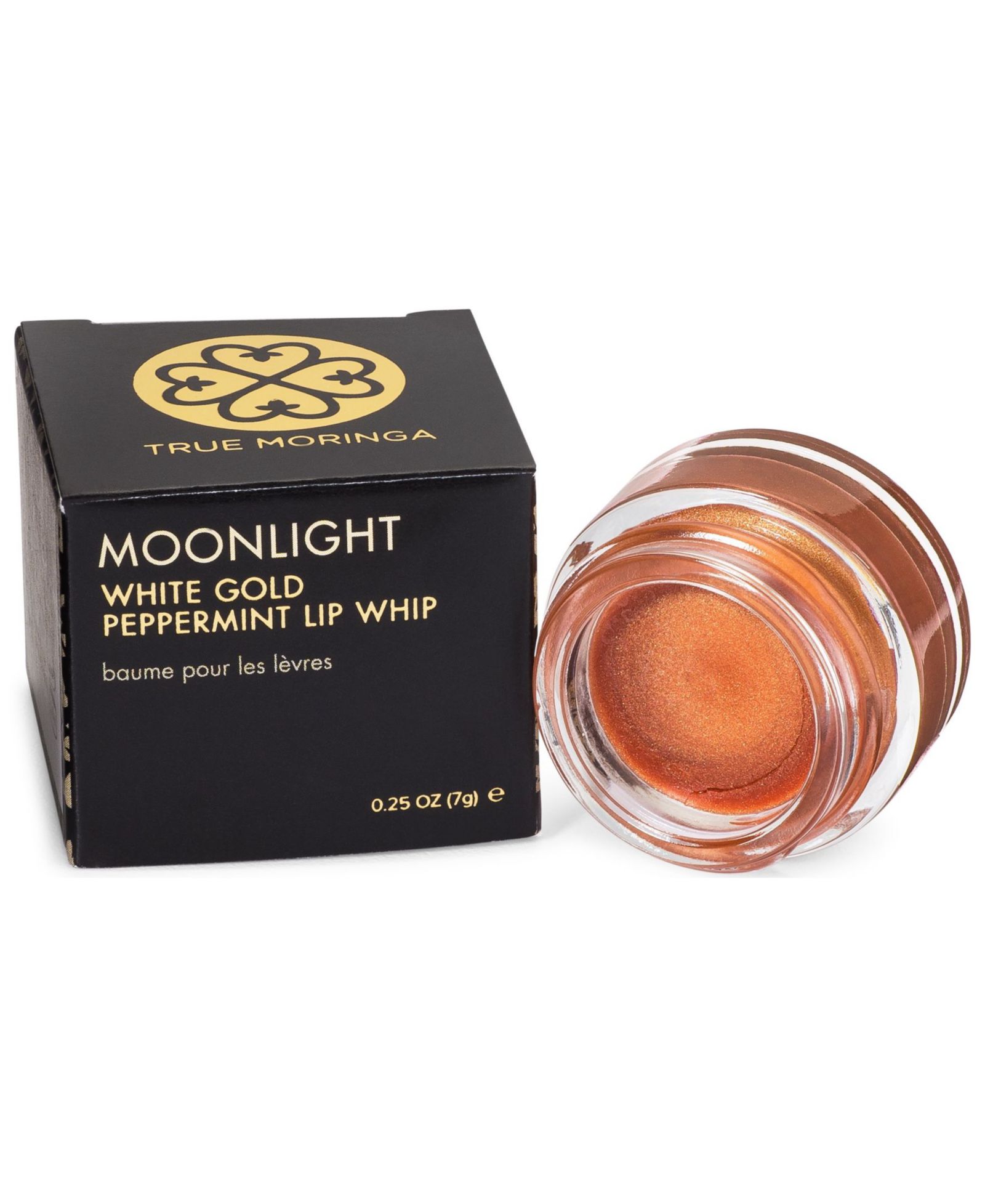 True Moringa Moisturizing Shimmer White Gold Peppermint Lip Whip Balm, 0.25 oz.