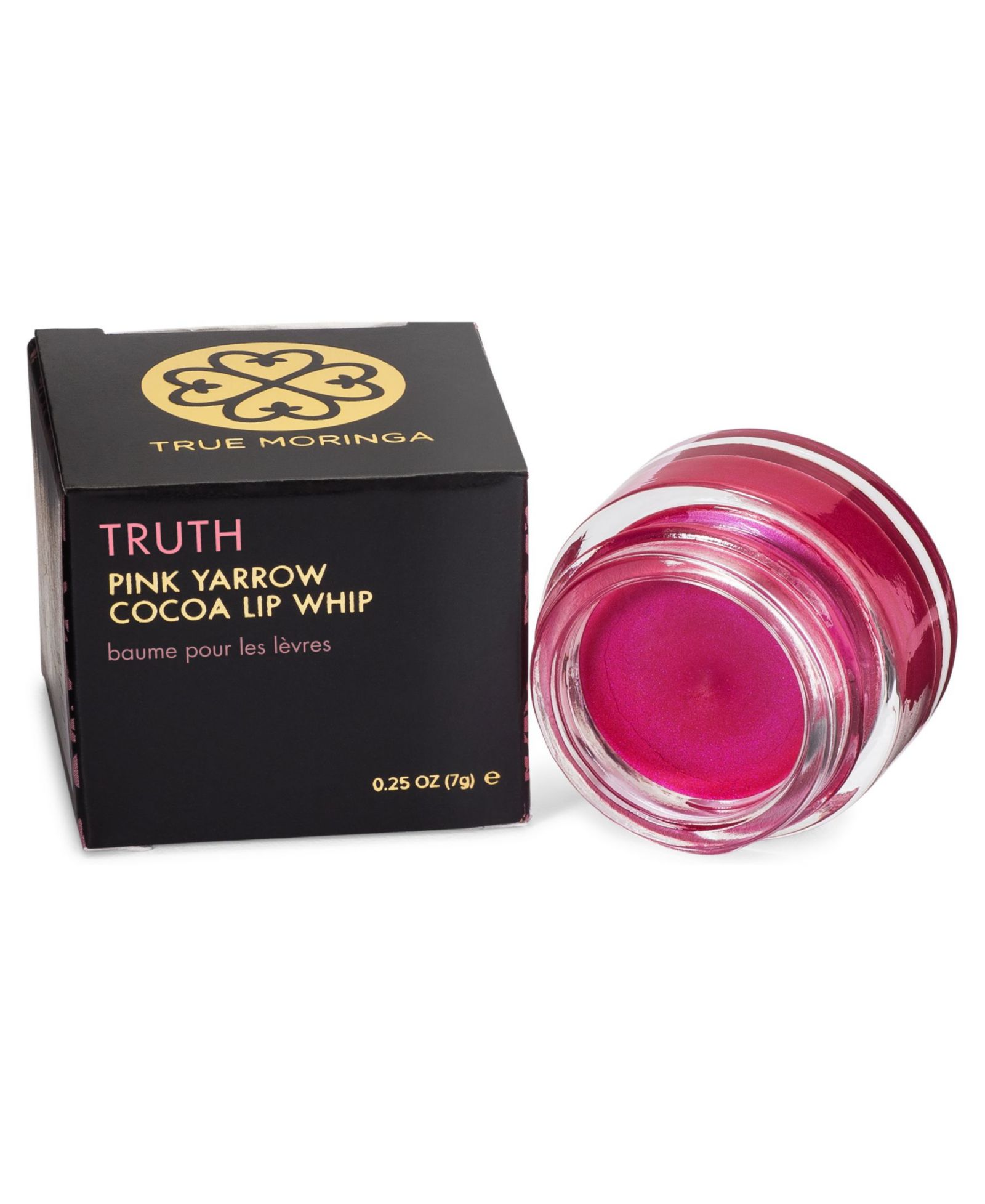 Бальзам для губ True Moringa Moisturizing Shimmer Pink Yarrow Cocoa Lip Whip, 0.25 oz.