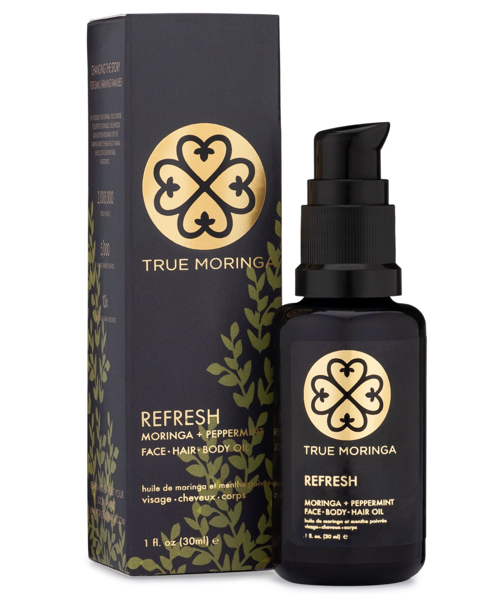Масло для лица True Moringa с мятой, 1 oz.
