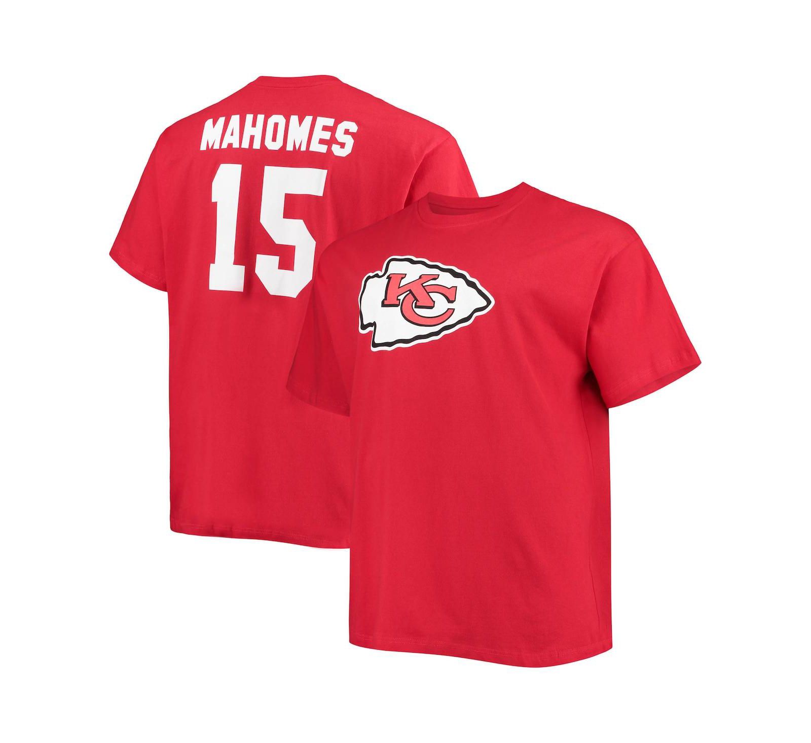 Men's Patrick Mahomes Red Kansas City Chiefs Big and Tall Player Name and Number T-shirt