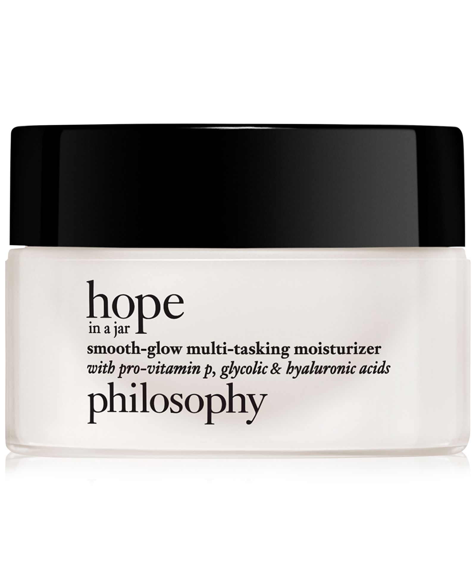 philosophy Hope In A Jar Smooth-Glow Multi-Tasking Moisturizer With Pro-Vitamin P, Glycolic & Hyaluronic Acids, 0.5 oz.
