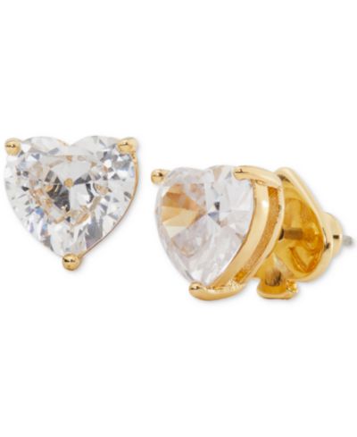 Kate Spade New York серьги-гвоздики Gold-Tone Stone Heart