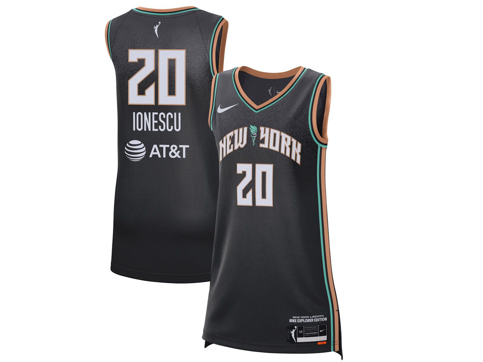 Nike Женская джерси Sabrina Ionescu Black New York Liberty 2021 Explorer Edition Victory Player