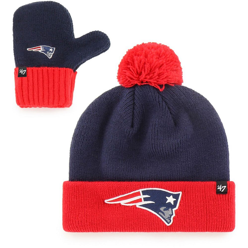 Детский набор New England Patriots Bam Bam Cuffed Knit Hat & Mittens Set '47 Brand