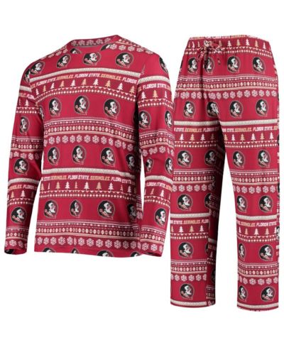 Men's Garnet Florida State Seminoles Ugly Sweater Knit Long Sleeve Top and Pant Set