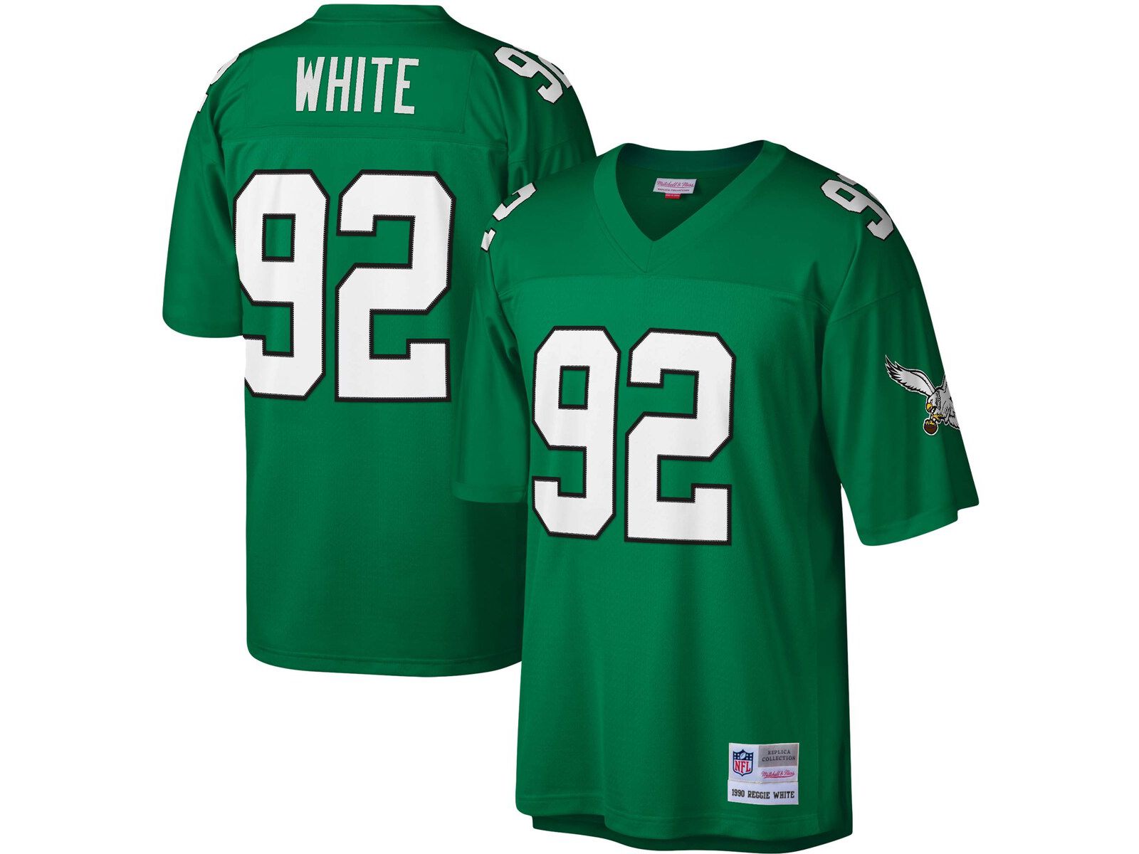 Мужская джерси Mitchell & Ness Reggie White Kelly Green Philadelphia Eagles Legacy Replica