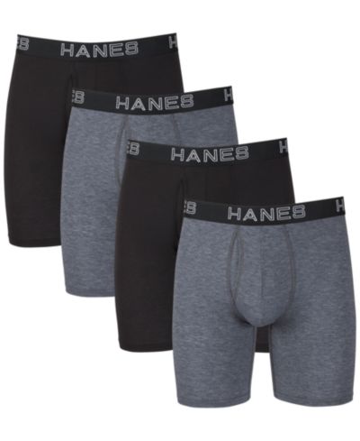 Hanes мужские 4 шт. длинные трусы-боксеры Ultimate ComfortFlex Fit с отводом влаги