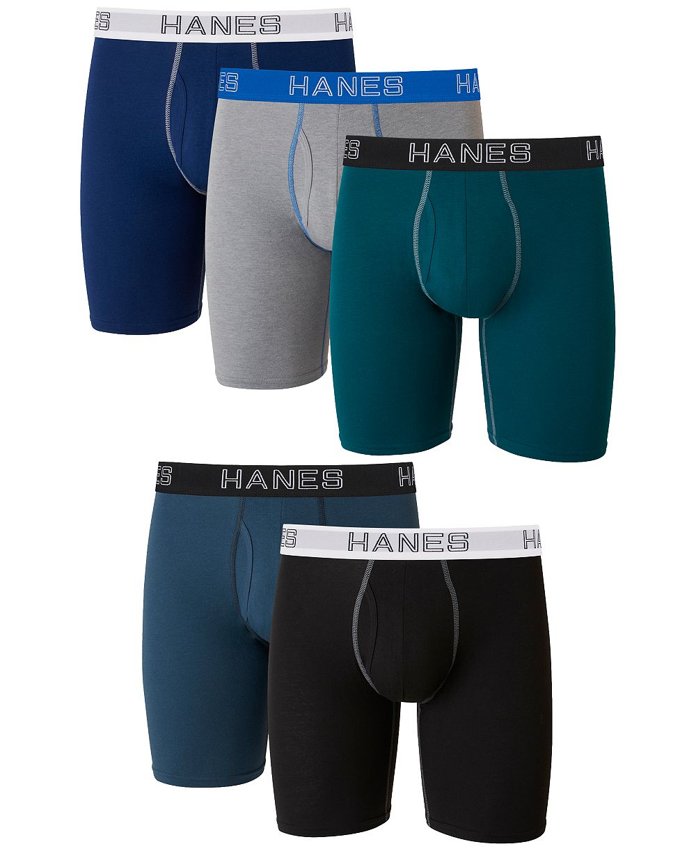 Hanes Men's 5-Pk. Ultimate® Stretch Longer Leg Boxer Briefs