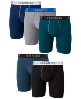 Мужские стрейчевые боксеры с удлиненной ногой Hanes, 5 шт.
