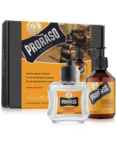Proraso 2-Pc. Beard Care Set For New Or Short Beards - Wood & Spice Scent