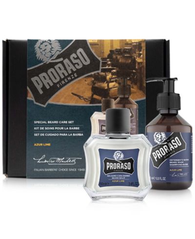 Proraso 2-Pc. Beard Care Set For New Or Short Beards - Azur Lime Scent