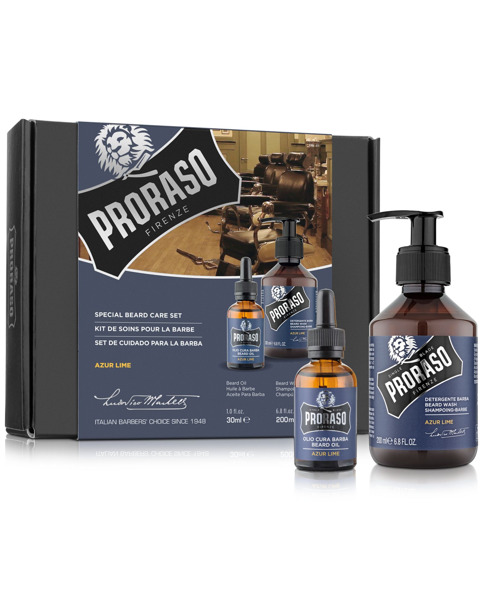 Proraso 2-Pc. Beard Care Set For Full Or Long Beards - Azur Lime Scent