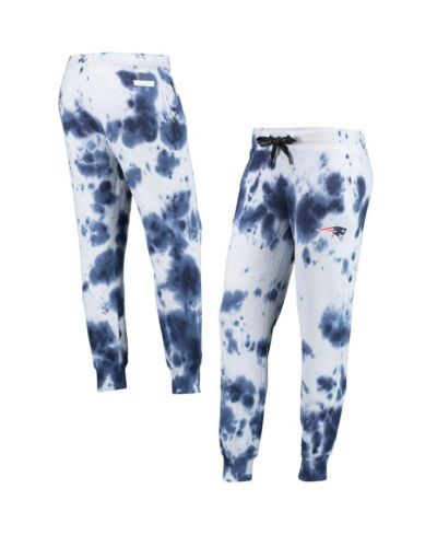 Женские джоггеры DKNY Sport White, Navy New England Patriots Melody Tie-Dye