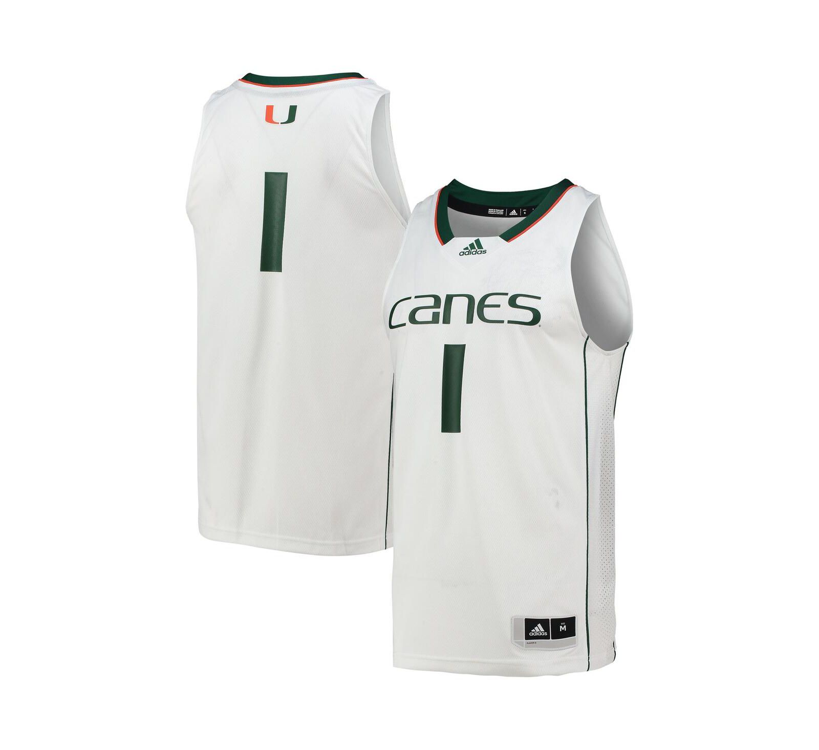 Adidas Мужская баскетбольная джерси Miami Hurricanes Team Swingman №1