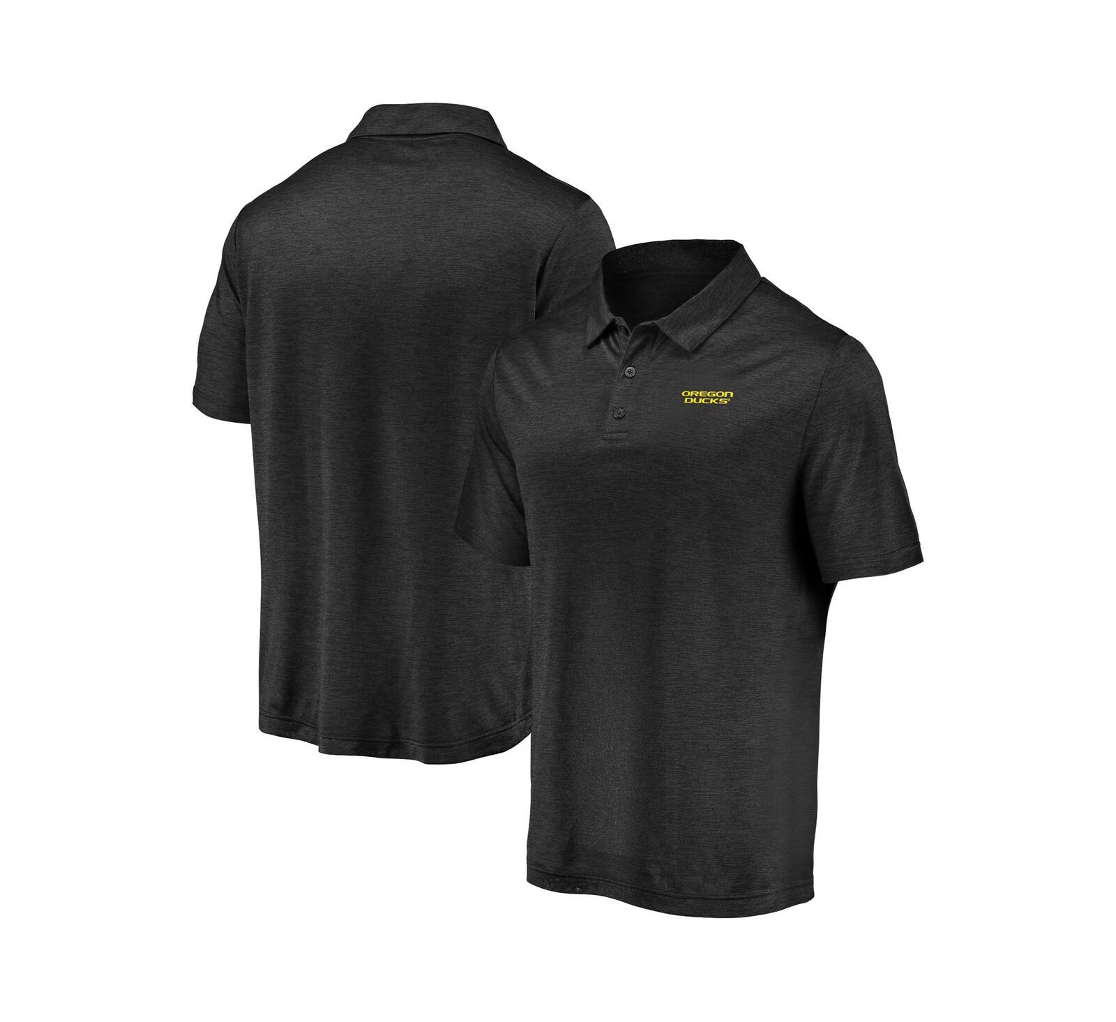 Men's Fanatics Black Oregon Ducks Primary Logo Striated Polo Shirt