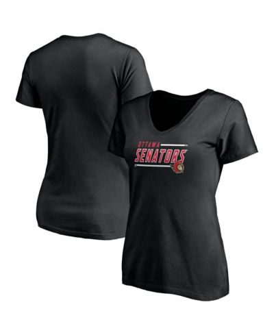 Women's Fanatics Black Ottawa Senators Plus Size Mascot In Bounds V-Neck T-shirt