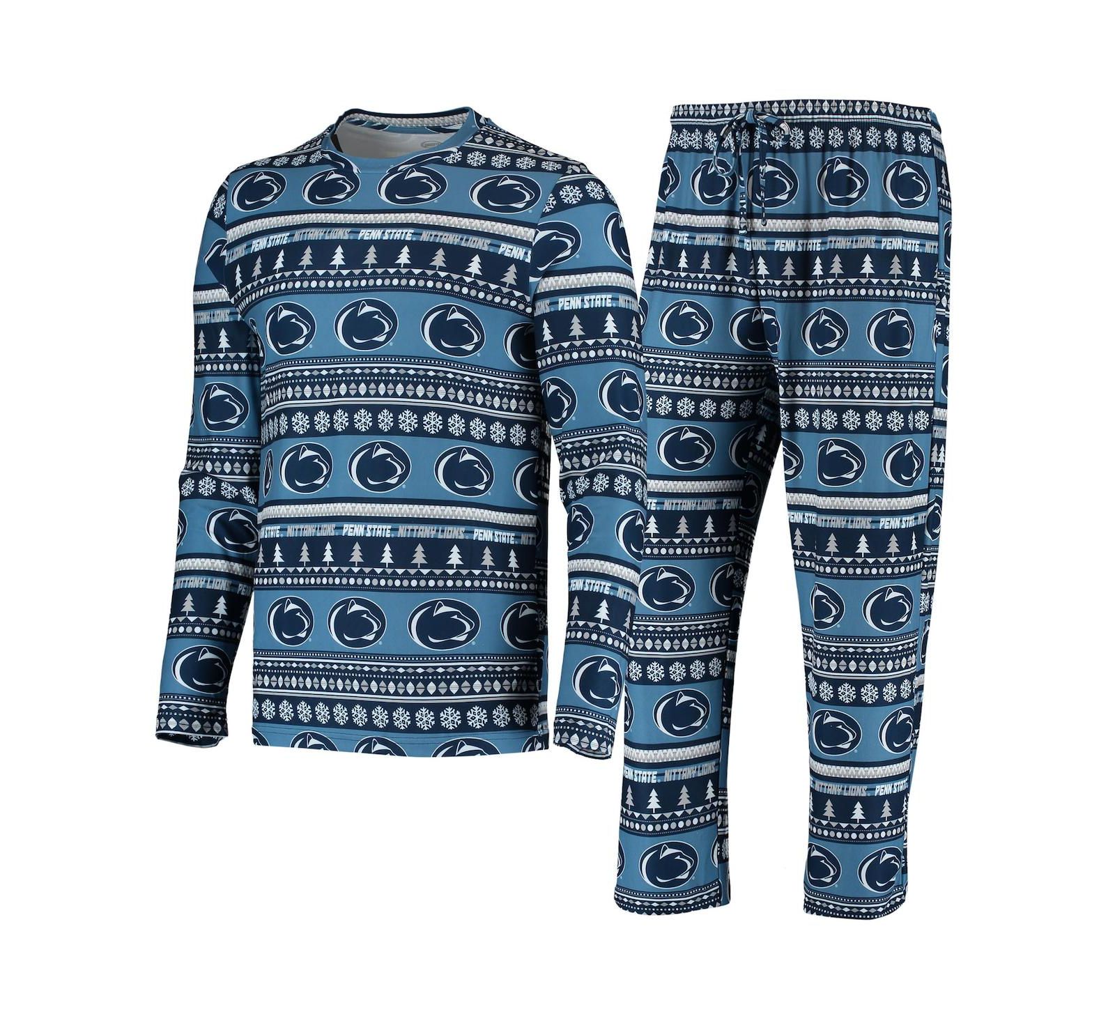 Men's Concepts Sport Navy Penn State Nittany Lions Ugly Sweater Knit Long Sleeve Top and Pant Set