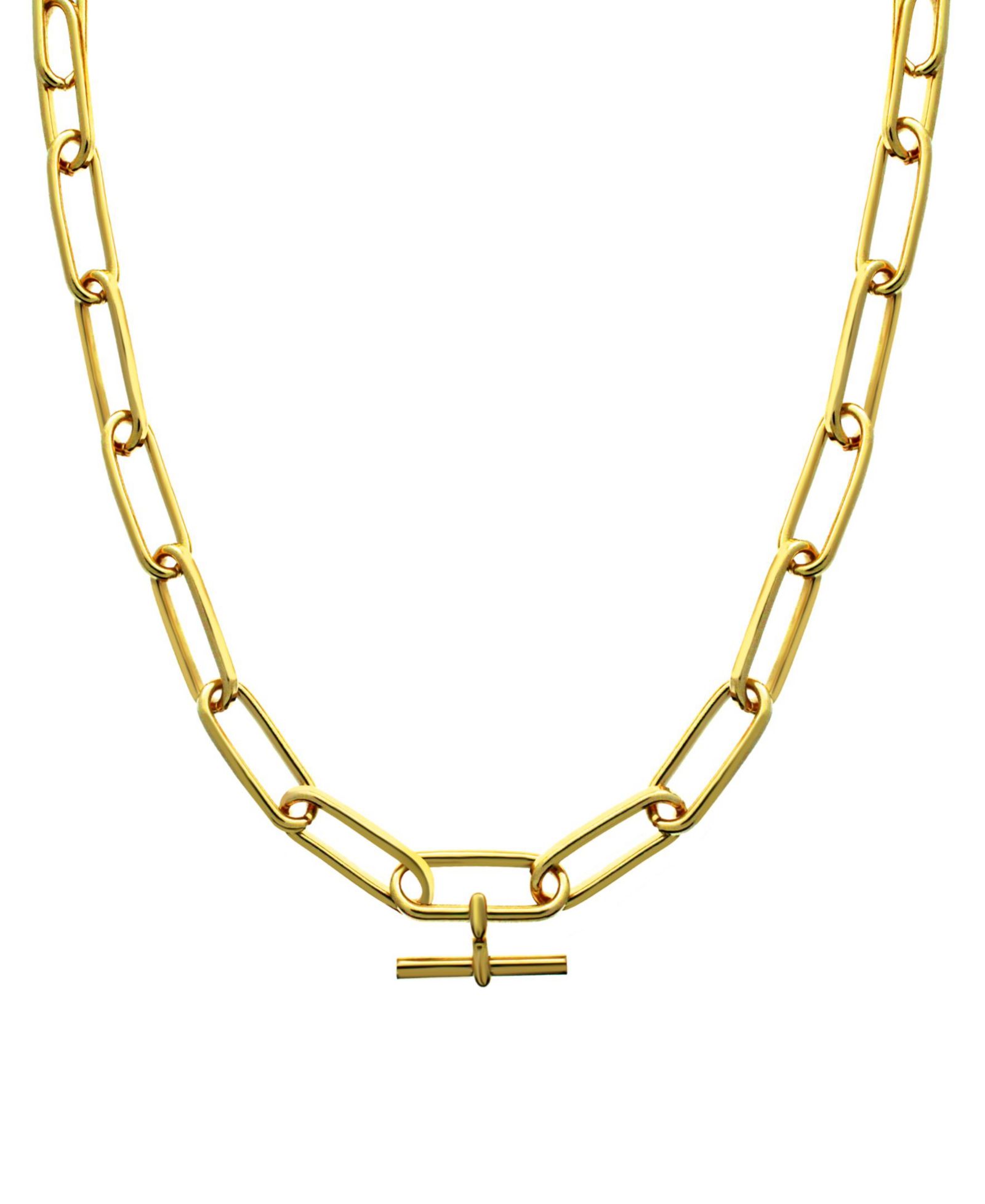 And Now This 18''+ 2" extender Gold Plated or Silver Plated Oval Link Necklace