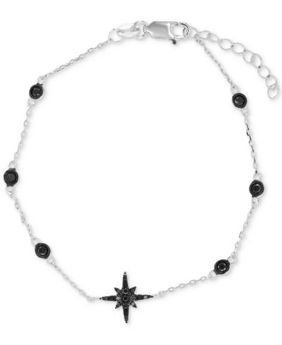 Браслет с черным шпинелем и звеньями в стерлинговом серебре (5/8 ct. t.w.)