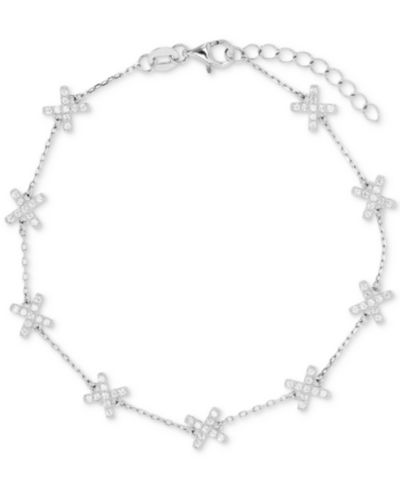 Браслет с кубическим цирконием X Chain из стерлингового серебра или золота 14k